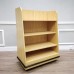 FixtureDisplays®Maple Wood Book Shelf, Mobile Bakery Wall Rack on Wheels, Retail Merchandise Fixture Display 30